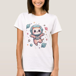 Space Meow-naut, niedliche Kawaii-Katze T-Shirt