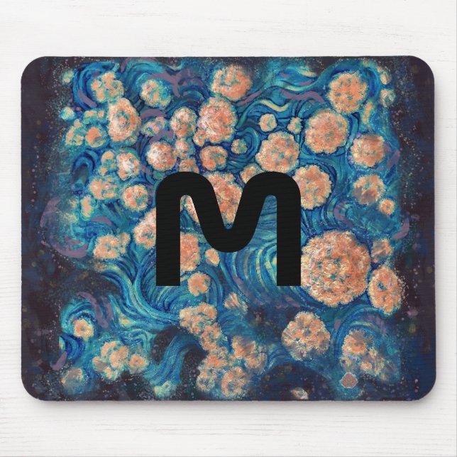 Space Mimosa Goldener Nebel Blossom Mousepad (Vorne)
