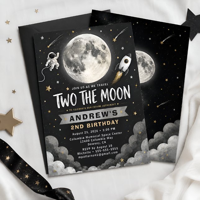 Space Mond 2. Geburtstag Einladung (Von Creator hochgeladen)