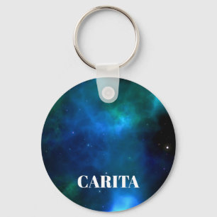 Space Monogram Button-Schlüsselanhänger Schlüsselanhänger