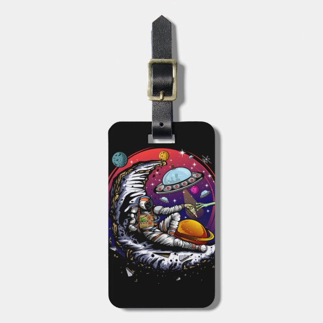 Space Moon Cheese Gepäckanhänger (Vorderseite vertikal)