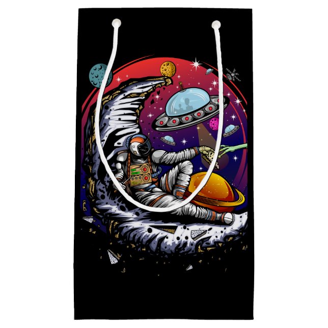 Space Moon Cheese Kleine Geschenktüte (Vorderseite)