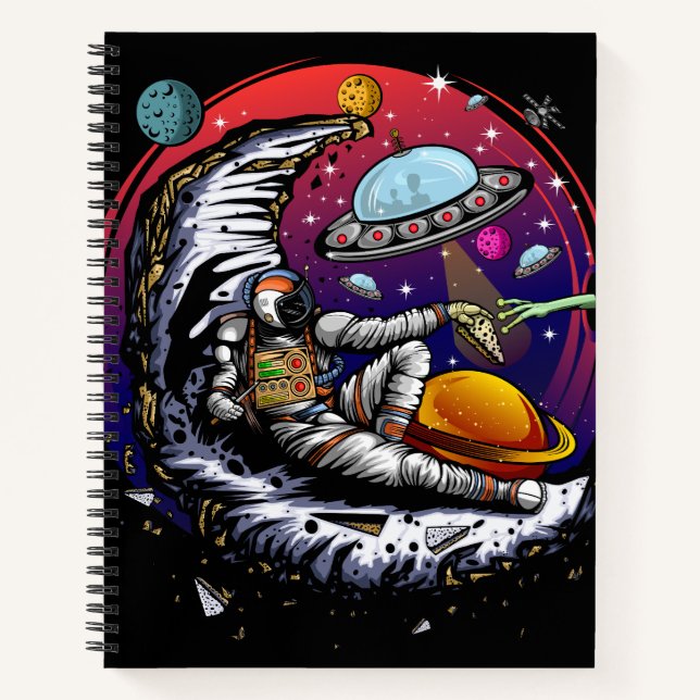 Space Moon Cheese Notizbuch (Vorderseite)