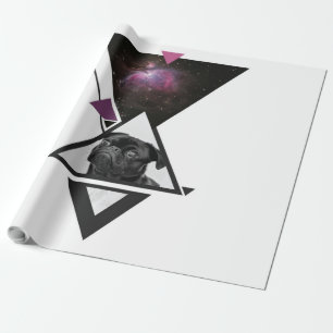Space Mops Black Mops Dog Gift Idee für Mops Lie Geschenkpapier