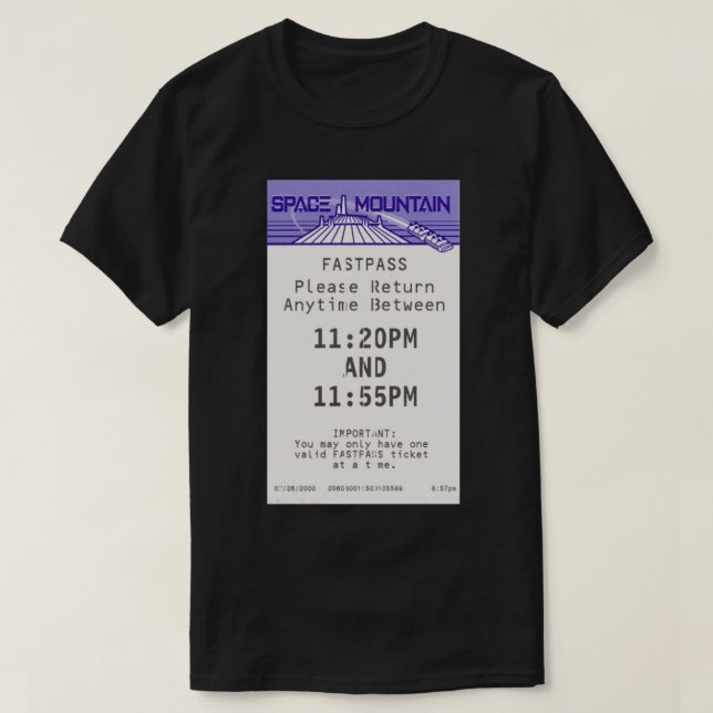 Space Mountain Fastpass Klassischer T - Shirt (Design vorne)