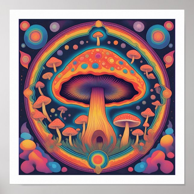 Space Mushrooms Poster (Vorne)