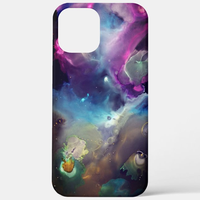 Space Nebel rosa blaugelbe Alkoholtupfer Kunst Case-Mate iPhone Hülle (Rückseite)
