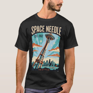 Space Needle Seattle Vintage Reiseposter Retro 7 T-Shirt