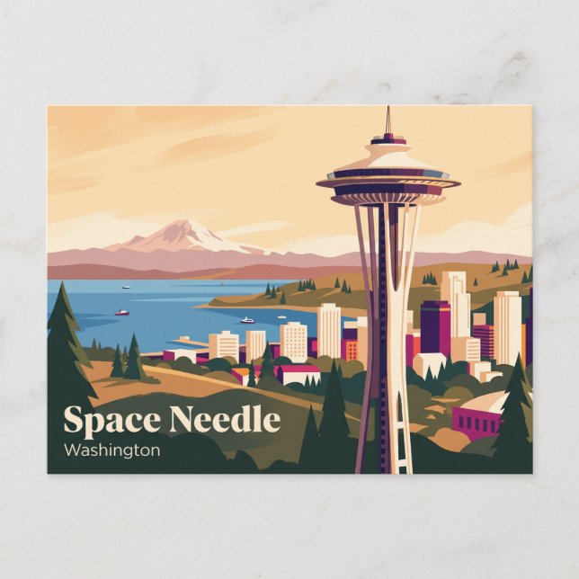 Space Needle Washington Postkarte (Vorderseite)