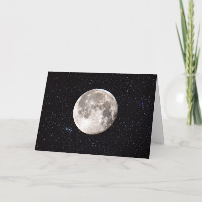 Space Night Sky Moon Karte (Vorderseite)