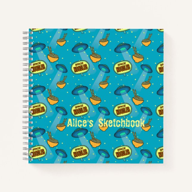 Space Noodles Night Sky Custom Notizbuch (Vorderseite)