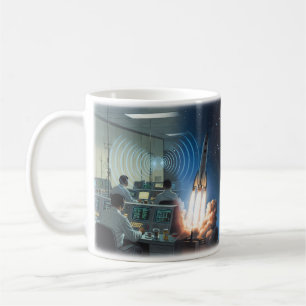 Space Oddity Raketenstart Starfield Tasse