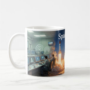 Space Oddity Weltraumstartposter Kaffeetasse