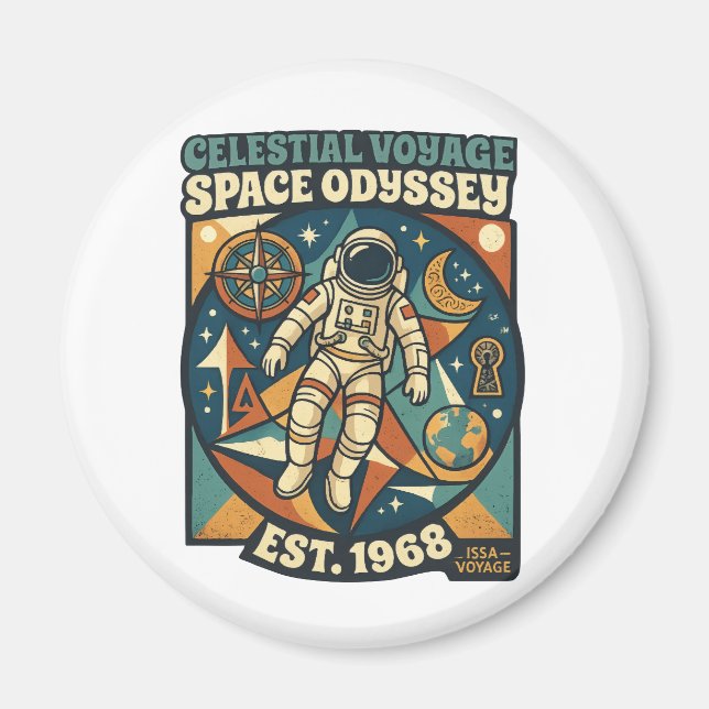 Space Odyssey – Cosmic Adventure for Space Lovers Magnet (Vorne)
