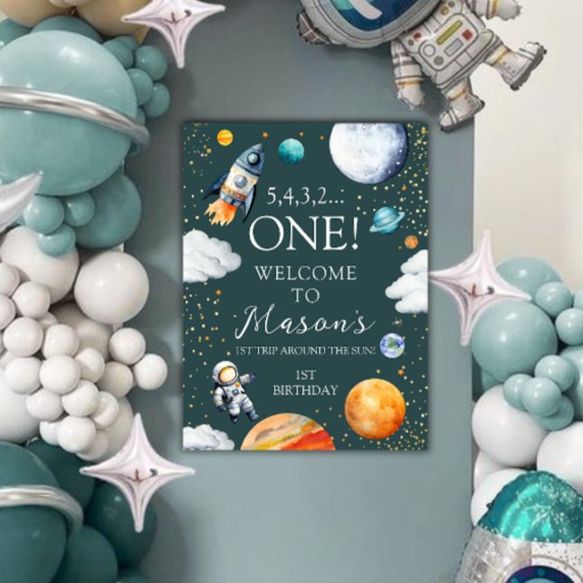 Space One Geburtstags-Willkommensposter Poster (Von Creator hochgeladen)