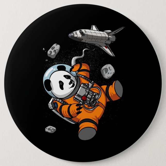 Space Panda Bear Astronaut Galaxy Kosmische Tier Button (Vorderseite)