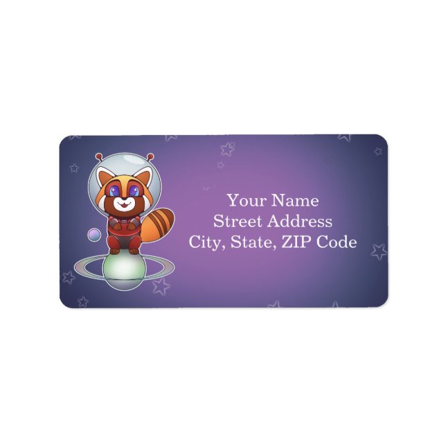 Space Panda Chippy! Adressaufkleber (Vorne)