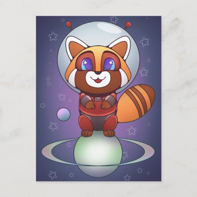 Space Panda Chippy! Postkarte (Vorderseite)