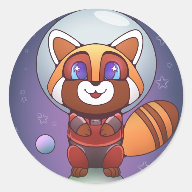 Space Panda Chippy! Runder Aufkleber (Vorderseite)