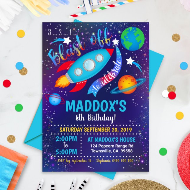 Space Party Einladung Boy (Von Creator hochgeladen)