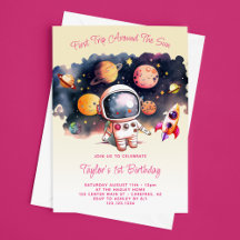 Space Party Erste Reise um die Sonne Gelb