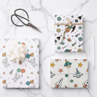 Space Party Kids Geschenkpapier Set