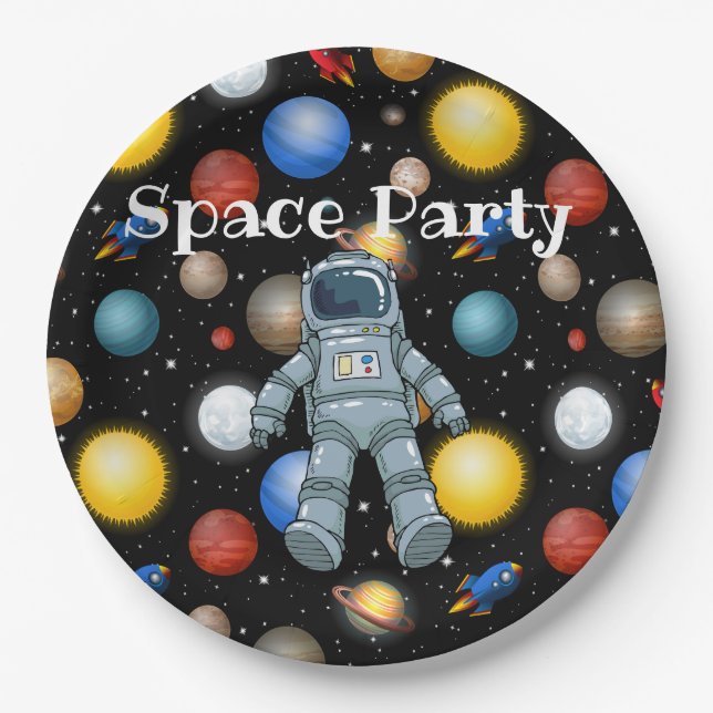 Space Party Pappteller (Vorderseite)
