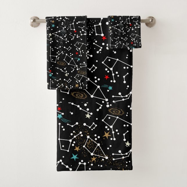 Space Pattern Towel Badhandtuch Set (Insitu)