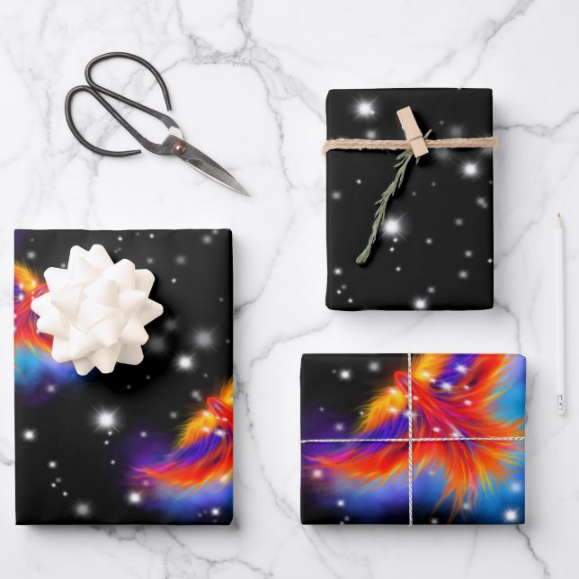 Space Phoenix Nebula Geschenkpapier Set (Vorderseite)
