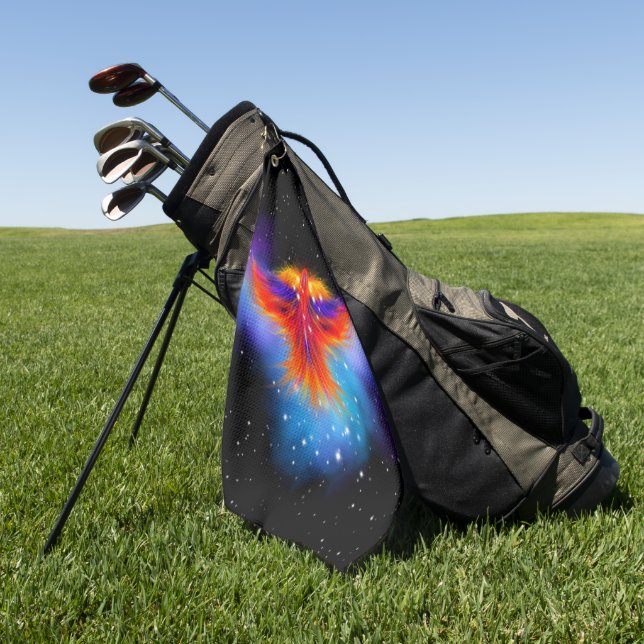 Space Phoenix Nebula Golfhandtuch (Gras)