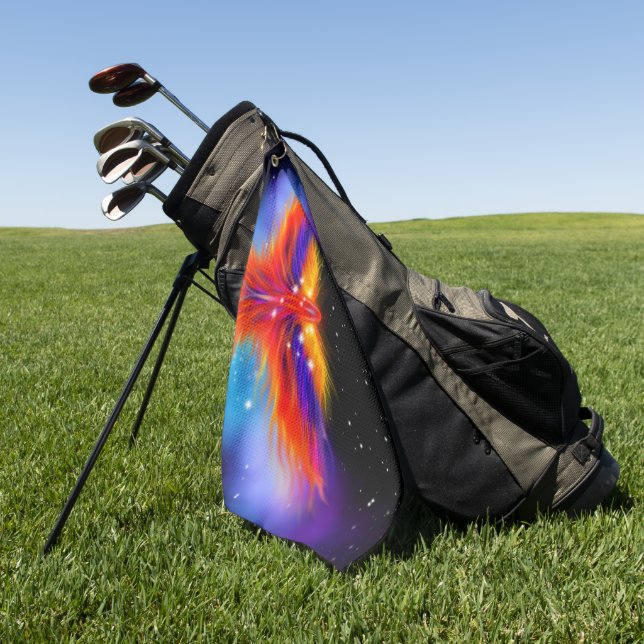 Space Phoenix Nebula Golfhandtuch (Gras)