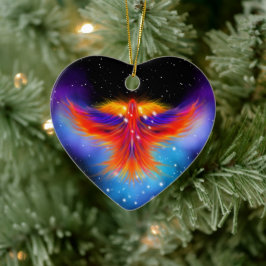Space Phoenix Nebula Keramik Ornament
