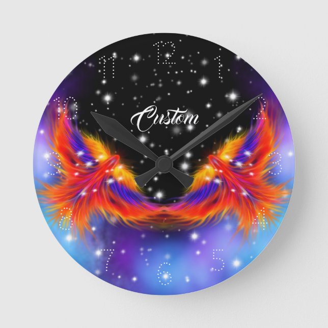 Space Phoenix Nebula Runde Wanduhr (Vorderseite)