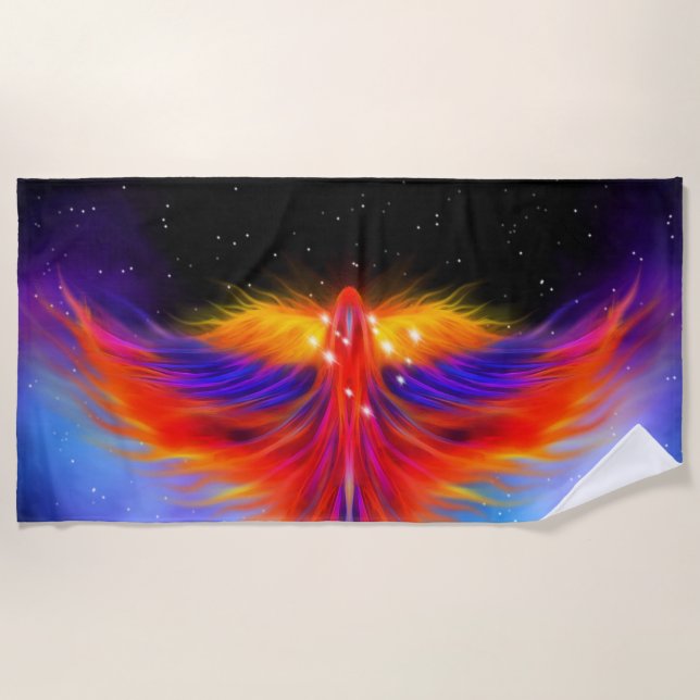 Space Phoenix Nebula Strandtuch (Vorderseite)