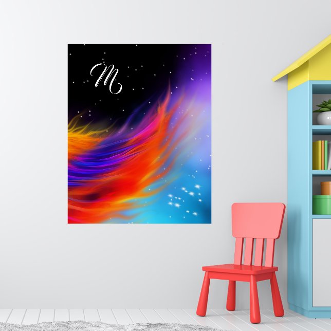Space Phoenix Wing Monogram Poster (Kinderzimmer 1)