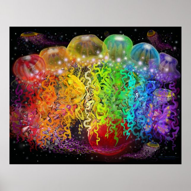 Space Pixies Rainbow Jellyfish Party Poster (Vorne)