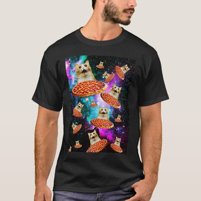 Space Pizza Cat Astronaut Kitten Sarcasm Food Gala T-Shirt (Vorderseite)