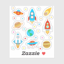 Space Planets Stars Rockets Comets Aufkleber