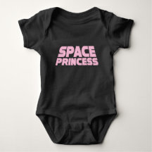 Space Princess - Baby Jersey Bodysuit (schwarz)