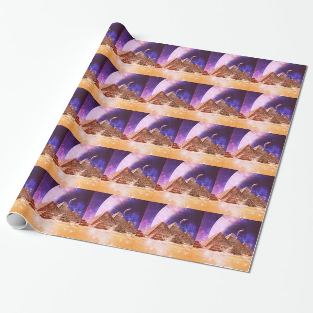 Space Pyramids Geschenkpapier (Ungerollt)