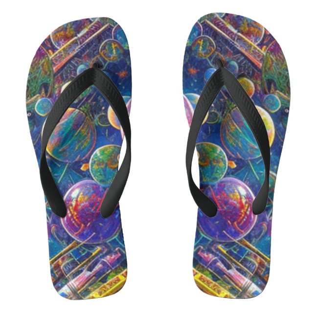 Space Race Breiten Flip Flops (Fußbett)