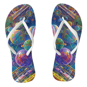 Space Race Flip Flops