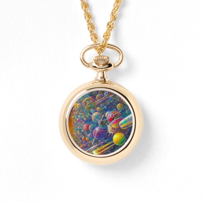 Space Race Gold Halskette Watch (Vorderseite)