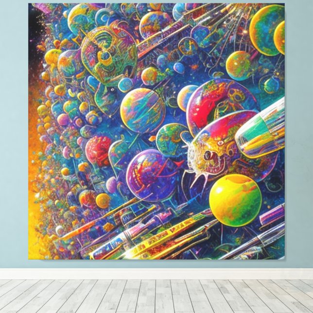 Space Race Leinwandbild Leinwanddruck (Insitu (Holzboden))