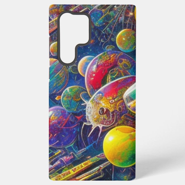 Space Race Samsung S22 Ultra phone case Samsung Galaxy Hülle (Rückseite)