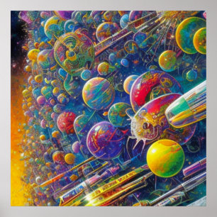 Space Race Wert Mattposter Poster
