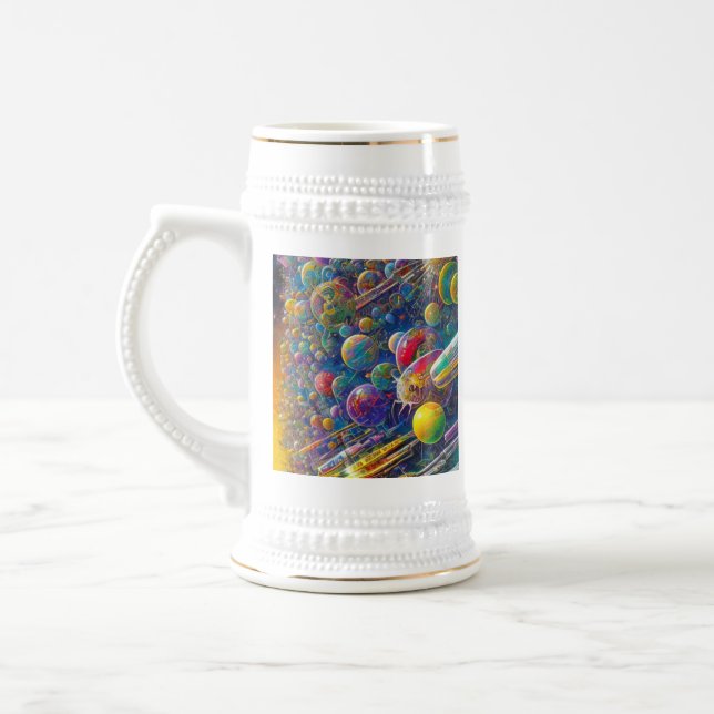 Space Race White stein Goldschmiede Bierglas (Links)