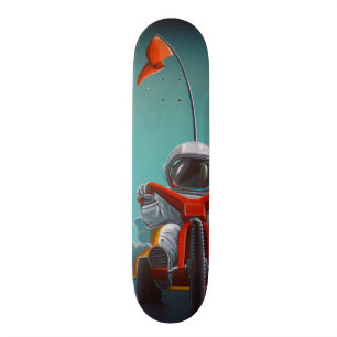 Space Racer - Astronaut auf einem großen Rad Skateboard