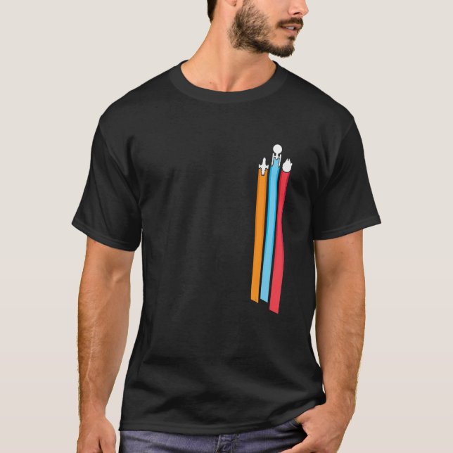 Space Racing Stripes Männer T - Shirt lustig (Vorderseite)