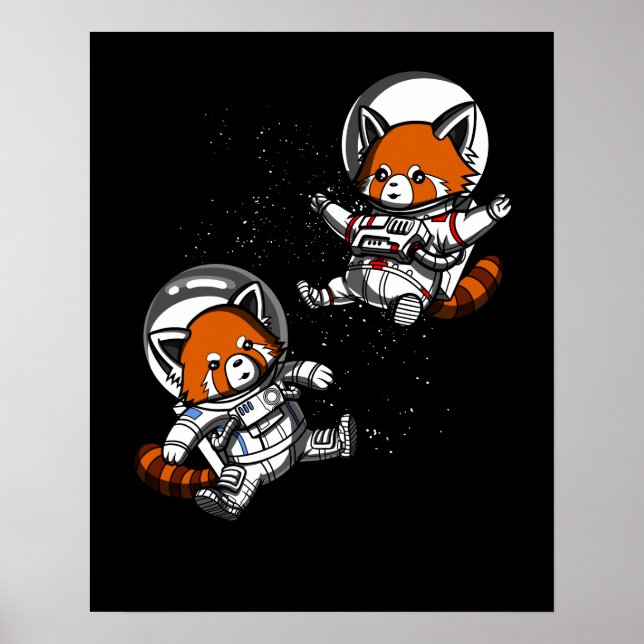Space Red Panda Bären Astronauten Galaxy Tiere Poster (Vorne)